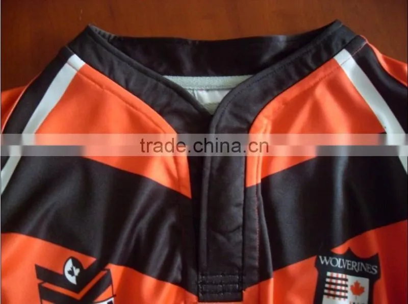 Hongen sports rugby gear with 100% polyester/rugby shirts for your teamwear