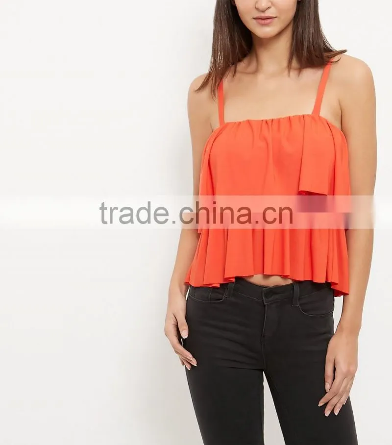 2016 Newest Sexy Layered Tie Strap Cami Sleeveless Top HST8043