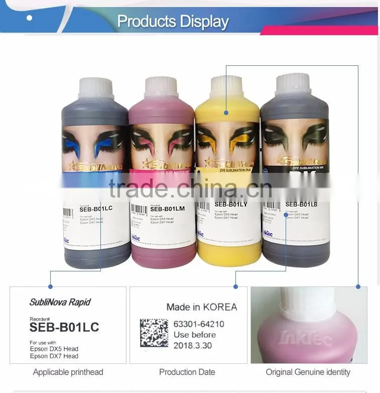 Alibaba supplier high quality korean inktec sublimacion sublimation ink
