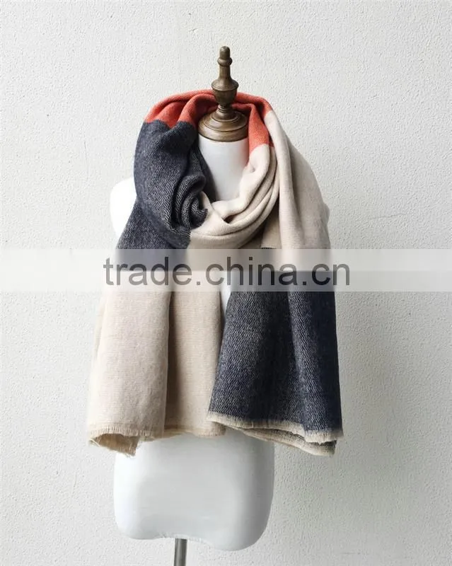 luxury brand fashion plaid women winter scarf design acrylic cashmere shawls big size scarves cape lady's poncho