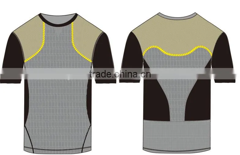 2015 seamless men fashion sports shirt short sleeve