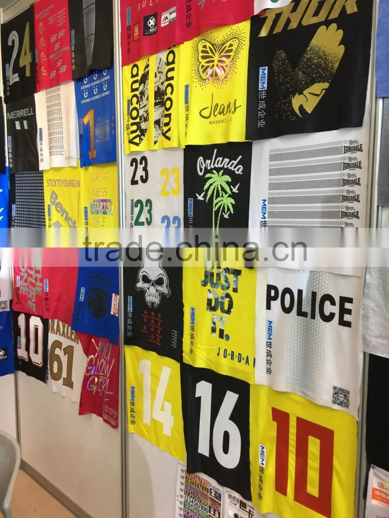 relfective letters be heated transfer on T-shirt or polo shirts