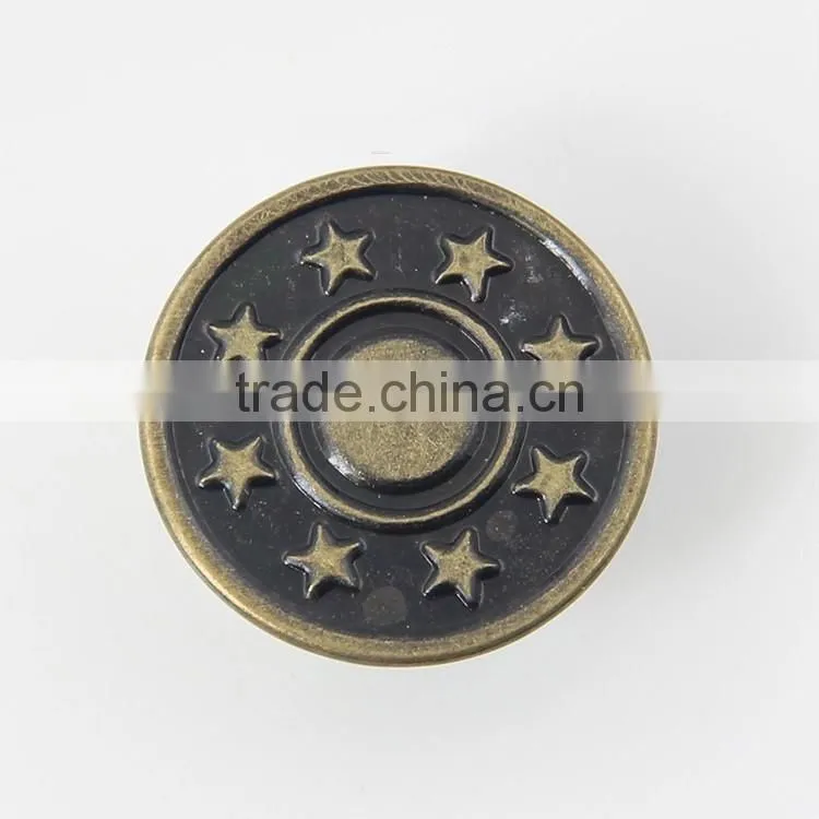 Custom Fashion China Button Factory Metal Jeans Button