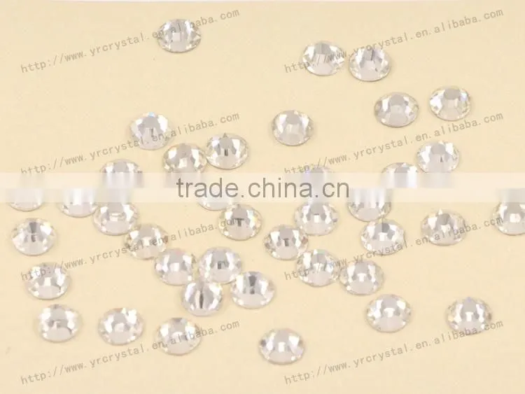 Round shape clear color no-hotfix silver foiling crystal flat back rhinestones