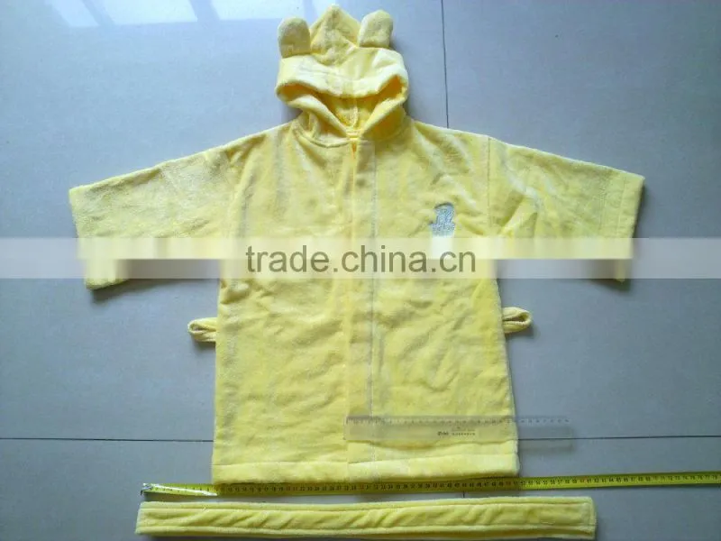 100% cotton colored velour kids bathrobe