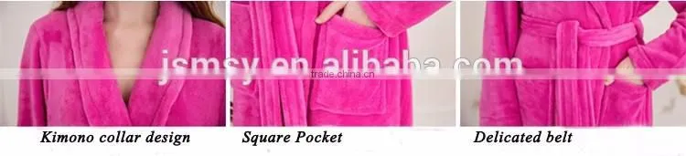 Polar fleece robe anti-pilling stripe formal wear light colors manufacture