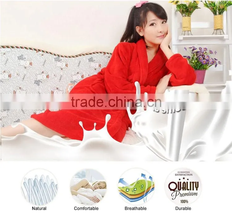 Elegant Homewear Fleece Sexy Lady Bathrobe With Many Colors