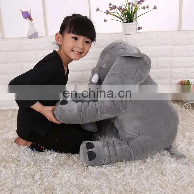 Large Long Nose Elephant Sleep Pillow Baby Plush Toy Lumbar Cushion Doll 50*60cm