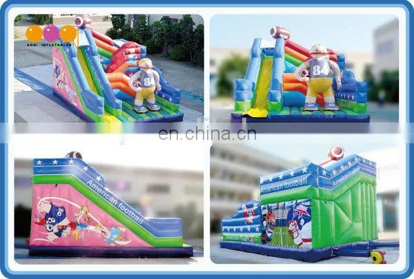 AOQI giant commercial use crazy fun Amercian football inflatable slide from China