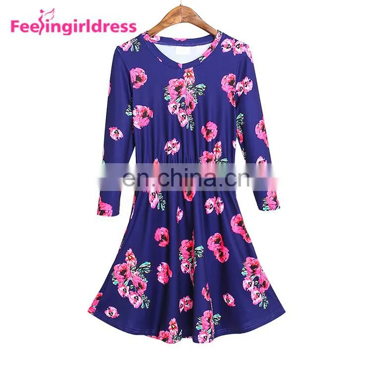 Wholesale Elegant Soft Printing Office Plus Size Long Sleeve Women Long Dress