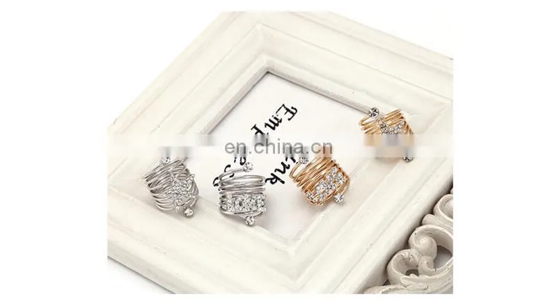Women Stainless Steel Wholesale american diamond jewellery Gold Filled Rings with Luxury Jewelry