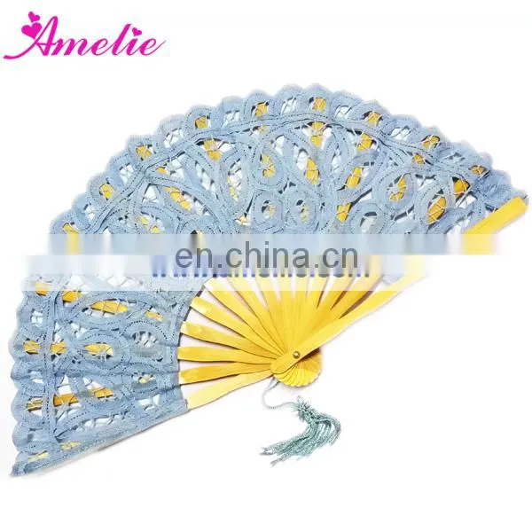 20cm Turquoise blue wedding craft bamboo fan