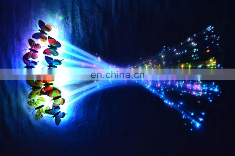 Hot sale decoration glowing flash braid light up hair fiber hair braid /flashing Braid for Party