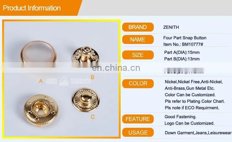 Metal Pearl Snap Button,Custom Printed Snap Button BM10777