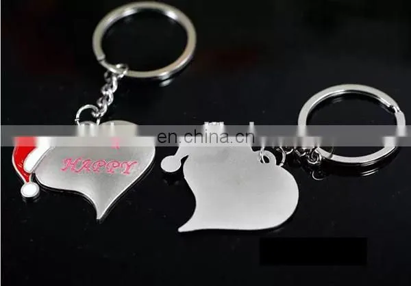 NEW DESIGN COUPLE CHRISTMAS GIFT SANTA HAT KEYCHAIN HEART