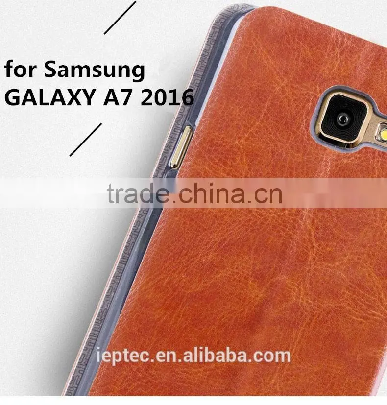 MOFi Stand Slim Flip PU Leather Hard Back Cases Cover for Samsung GALAXY A7 2016, Samsung A7000 2016