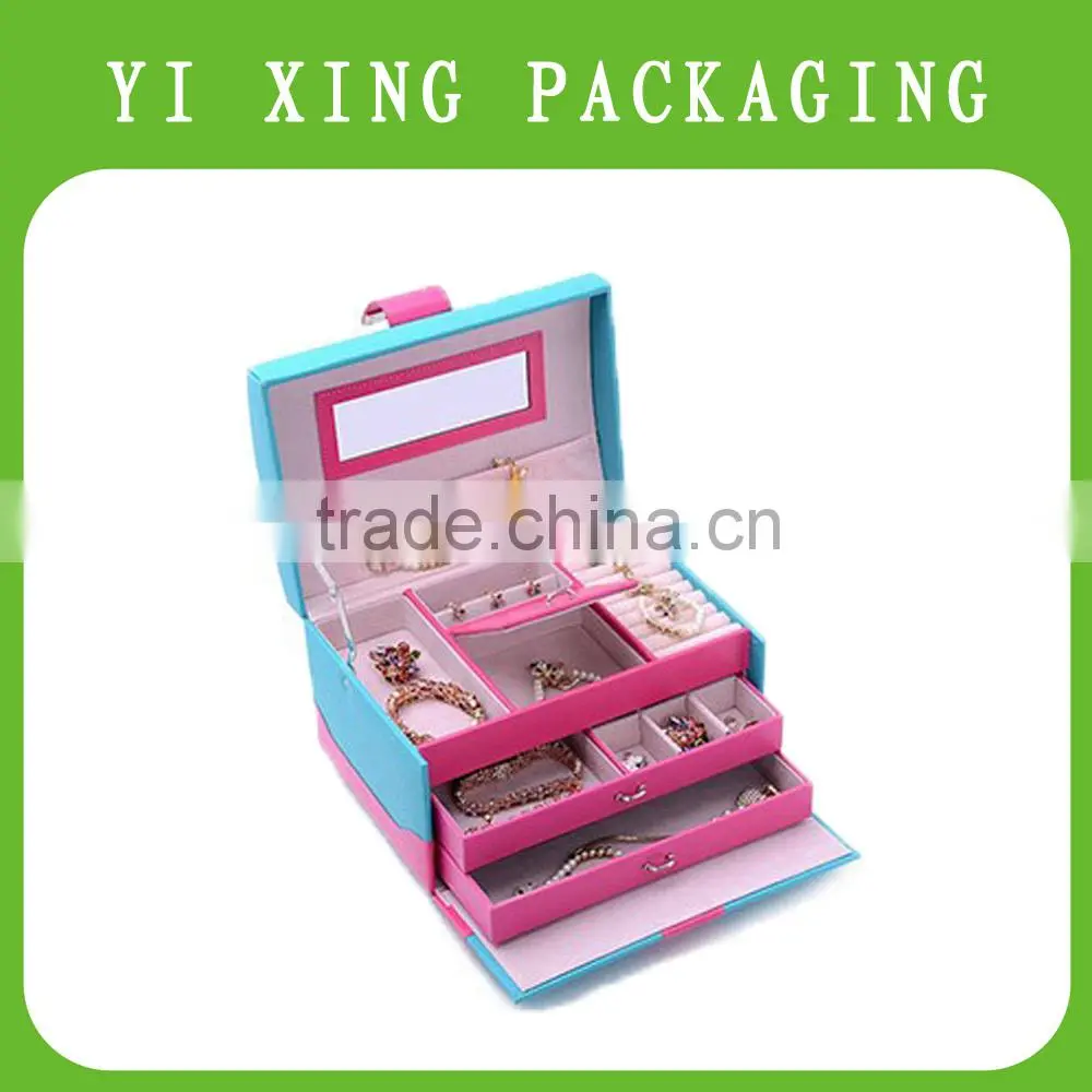 YIXING good design MDF & PU jewelry box with compartments