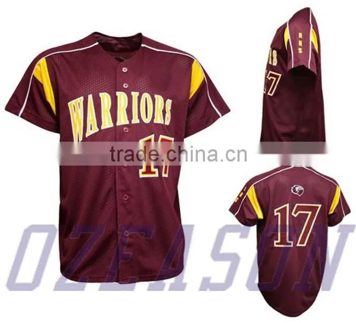 fashionable baseball jersey embroidered pattern and logo t-shirts for men/women training