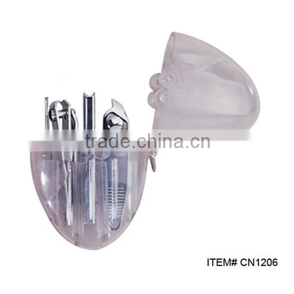 Plastic case with mirror cordless manicure set