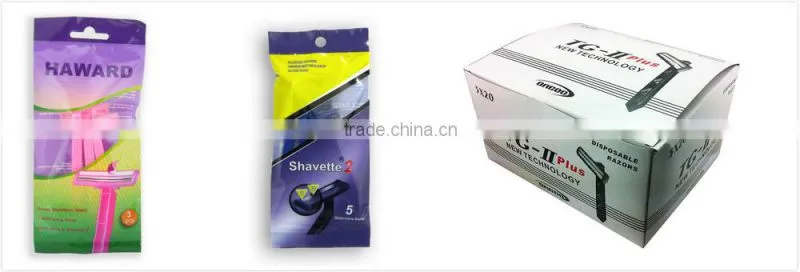 D210 brand light blue plastic handle twin razor blade