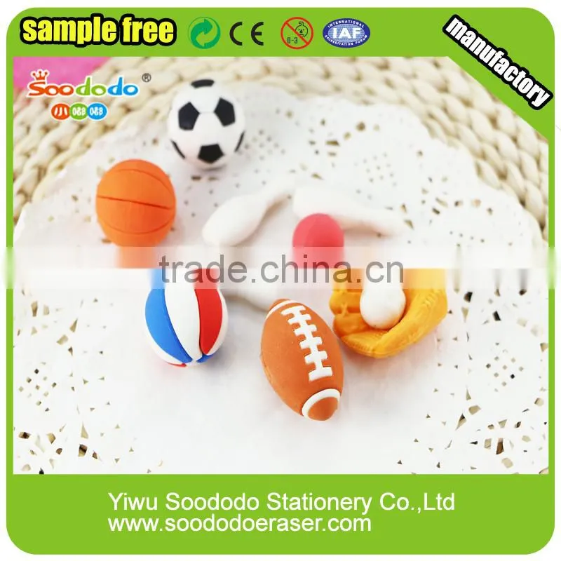 3D balls eraser sport puzzle stationery set