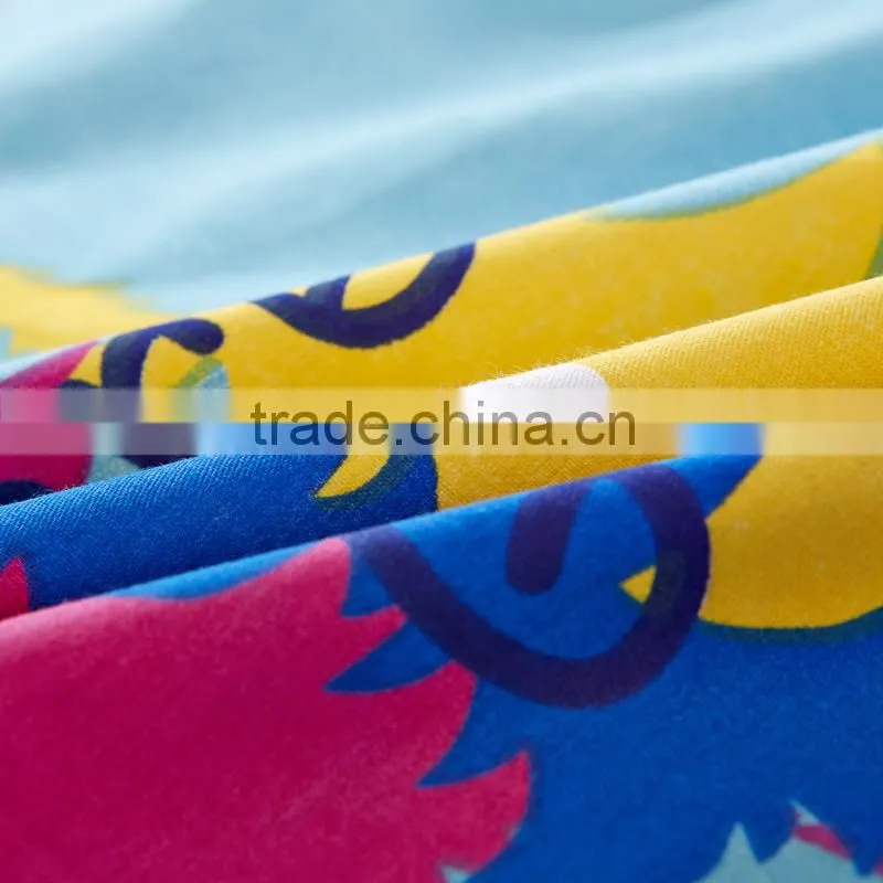 Hot sale wholesale twill design 100% cotton colorful cartoon comfortable soft luxury gorgeous bedding set duvet cover