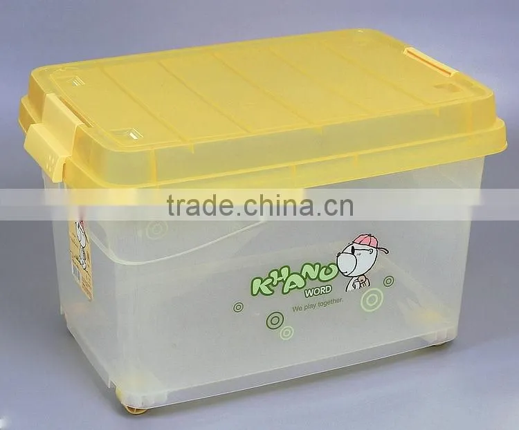 Multifunction Transparent Plastic Storage Box with Wheels and Lid