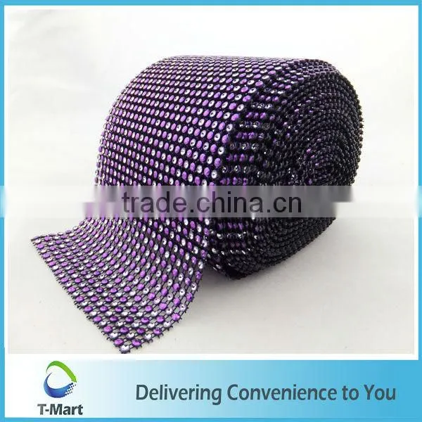Shinning plastic rhinestone net mesh for furniture
