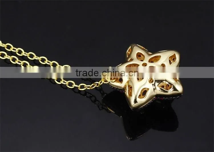 Latest Trend Cocktail Party Colorful Red Cubic Zirconia Star Fancy Jewellery Set