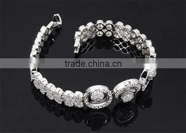 Round Top AAA Quality Cubic Zirconia Dubai White Gold Luxury Bridal Jewelry Set