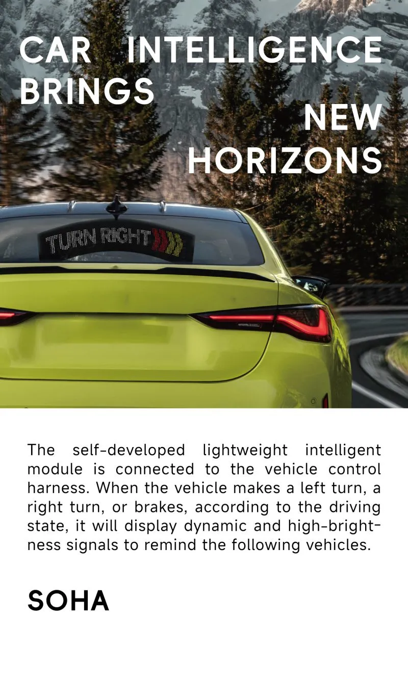 K18 Factory Wholesale New Condition APP Controlled RGB OLED Flexible Display Sign Board for Cars 1-Year Other Car Light