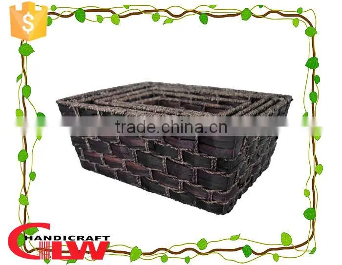 Water hyacinth handmade wicker storage basket for bath set