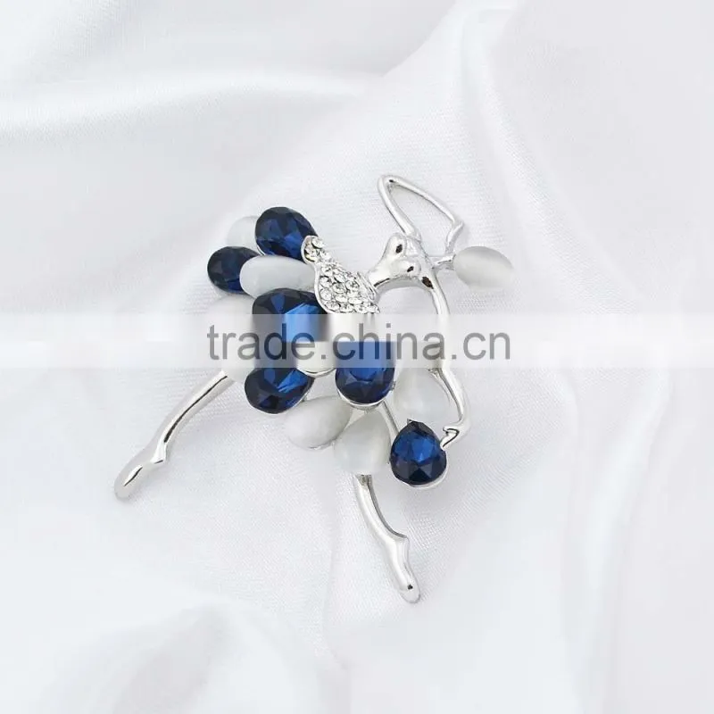 European style fashion brooch vintage silver dancer brooch