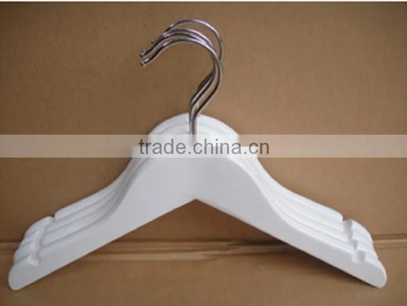 Non-slip White Children Wooden Hangers