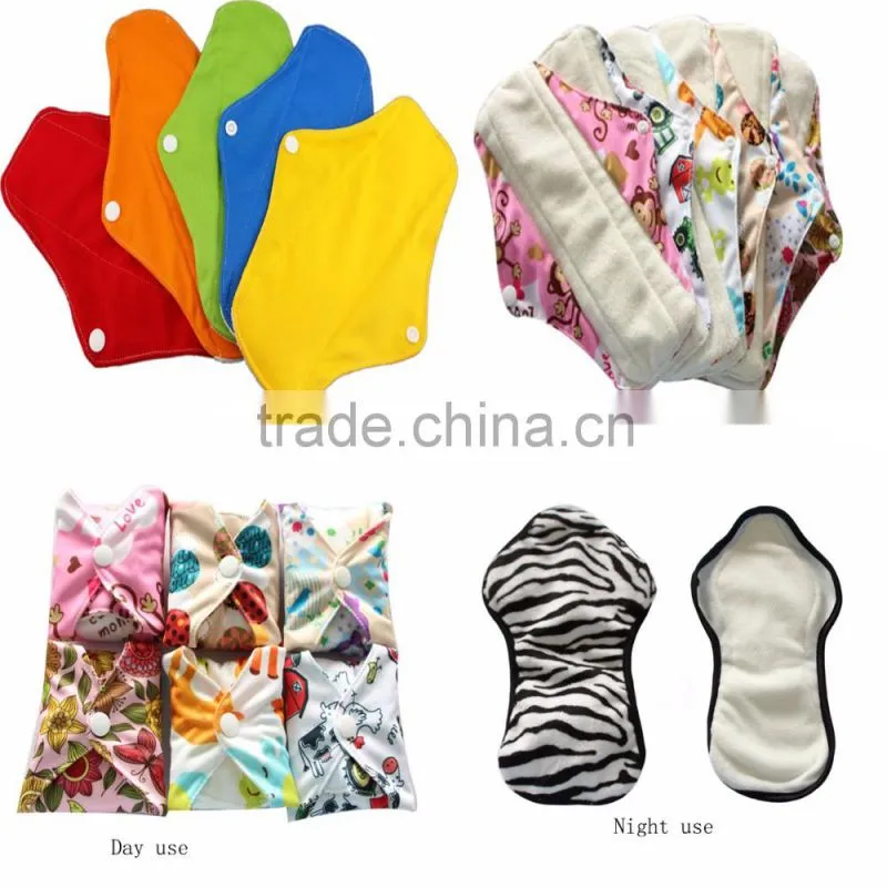 2016 Female Bamboo Charcoal Menstrual Pad Cloth Sanitary Pad
