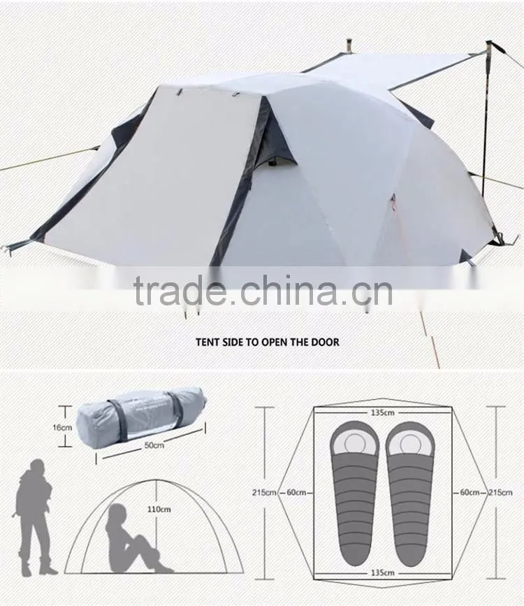 New Product Double Pole Outdoor Camping Tent Space Spring Up Sunshade Tent