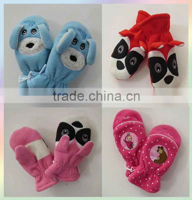 Winter Polarfleece Mitten Glove With Lining Made In China