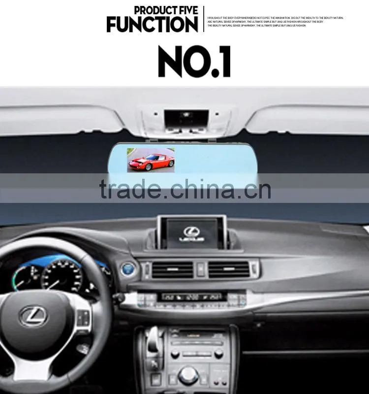 2015 5.0 inch mp5 led light bluetooth wireless backup camera car dvr rearview mirror camera