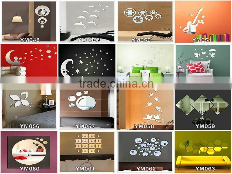 ALFOREVER football adhesive decor wall mirror sticker, acrylic mirror sticker,mirror sticker