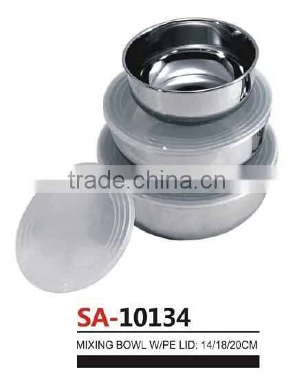 Promotion Products Kitchen Rena ware Stainless steel metal salad master mixing bowls 14/18/20CM 0.8/1.5/2.2L