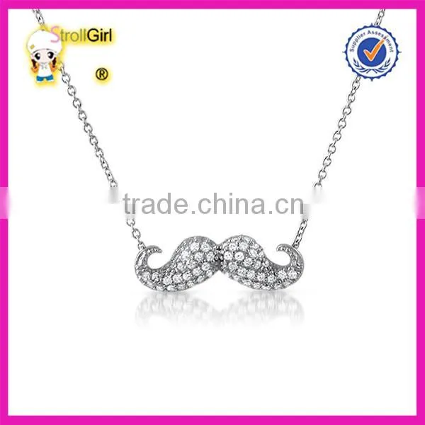 Hot sale CZ stone pave necklace Lovely bowknot pendant necklace 925 sterling silver jewelry
