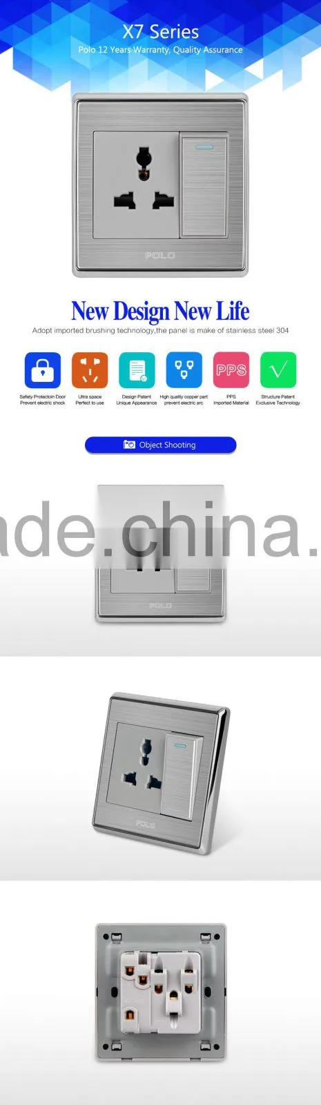 2015 universal multi plug sockets three pin plug socket multi plug wall socket