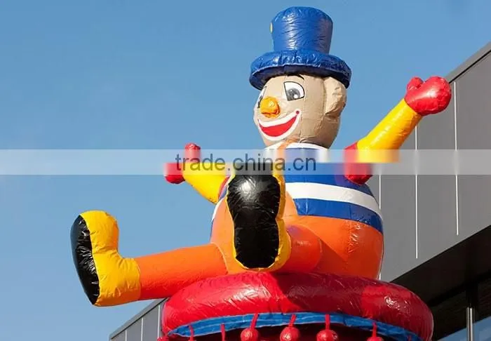 Hot sale kids inflatable floating climbing wall inflatable climbing tower clown for sale