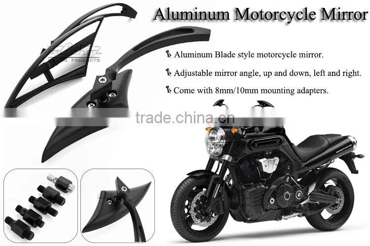 BJ-RM-036 Motorcycle Part Manufacturers Blade Style Universal Black CNC motorcycle mirrors for harley