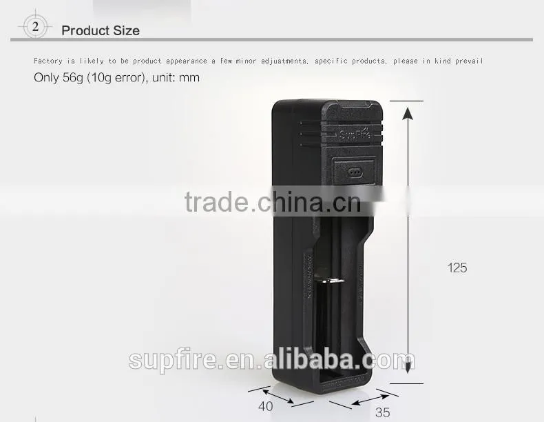 Newest 18650/16340/CR123A/26650 battery USB charger