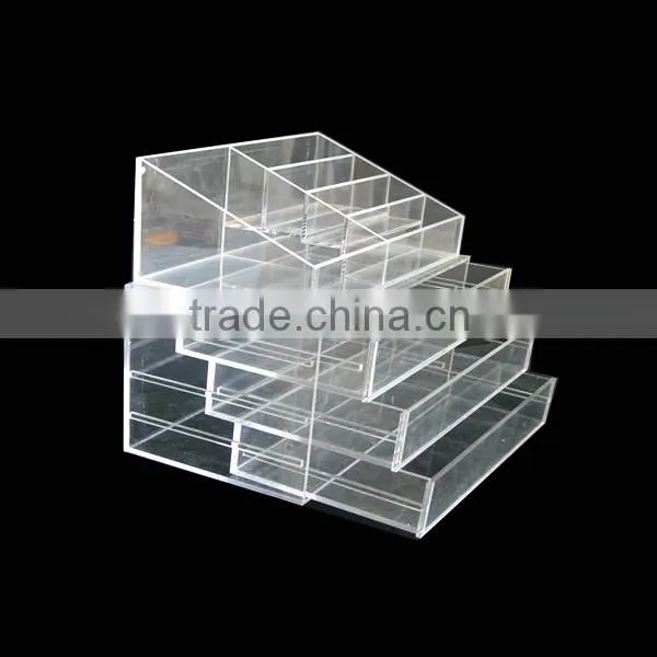 clear color acrylic box cosmetic organizer, make up organizer