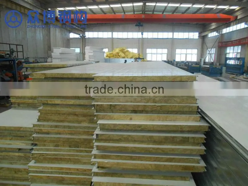 EPS/rock wool/glasswool/ pu polyurethane fireproofing sandwich panel