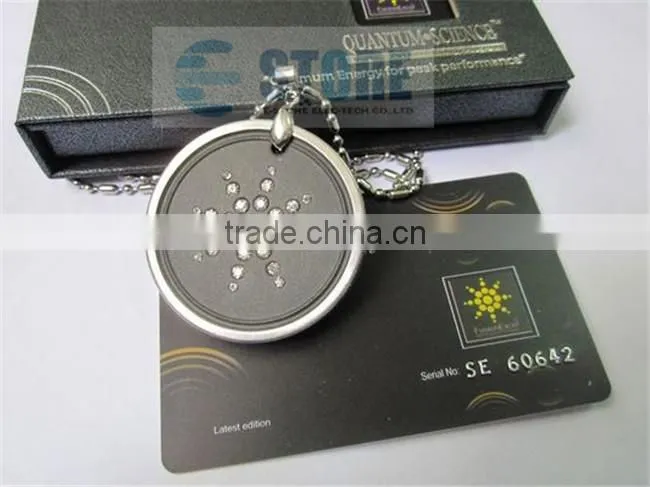 Wholesale Japanese Quantum Pendant Lava Stones Pendant Scalar Energy Pendant with Stainless Steel Circle