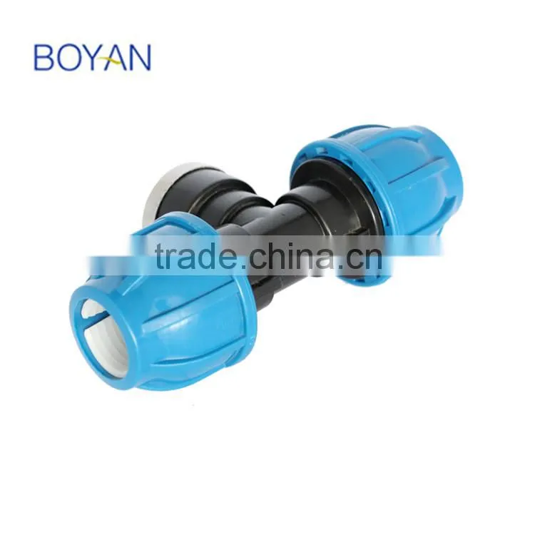 plastic pipe fitting PP compression female tee with ring
