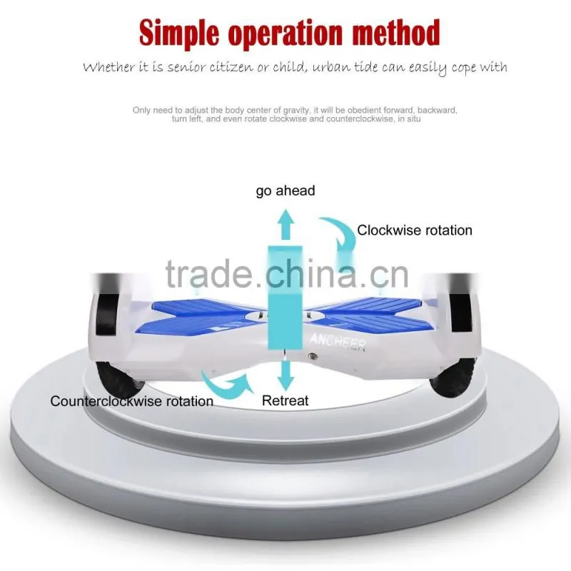 2016 hot 8 inch bluetooth 2 wheel scooter self balancing scooter with LG battery Ancheer US plug AM002555